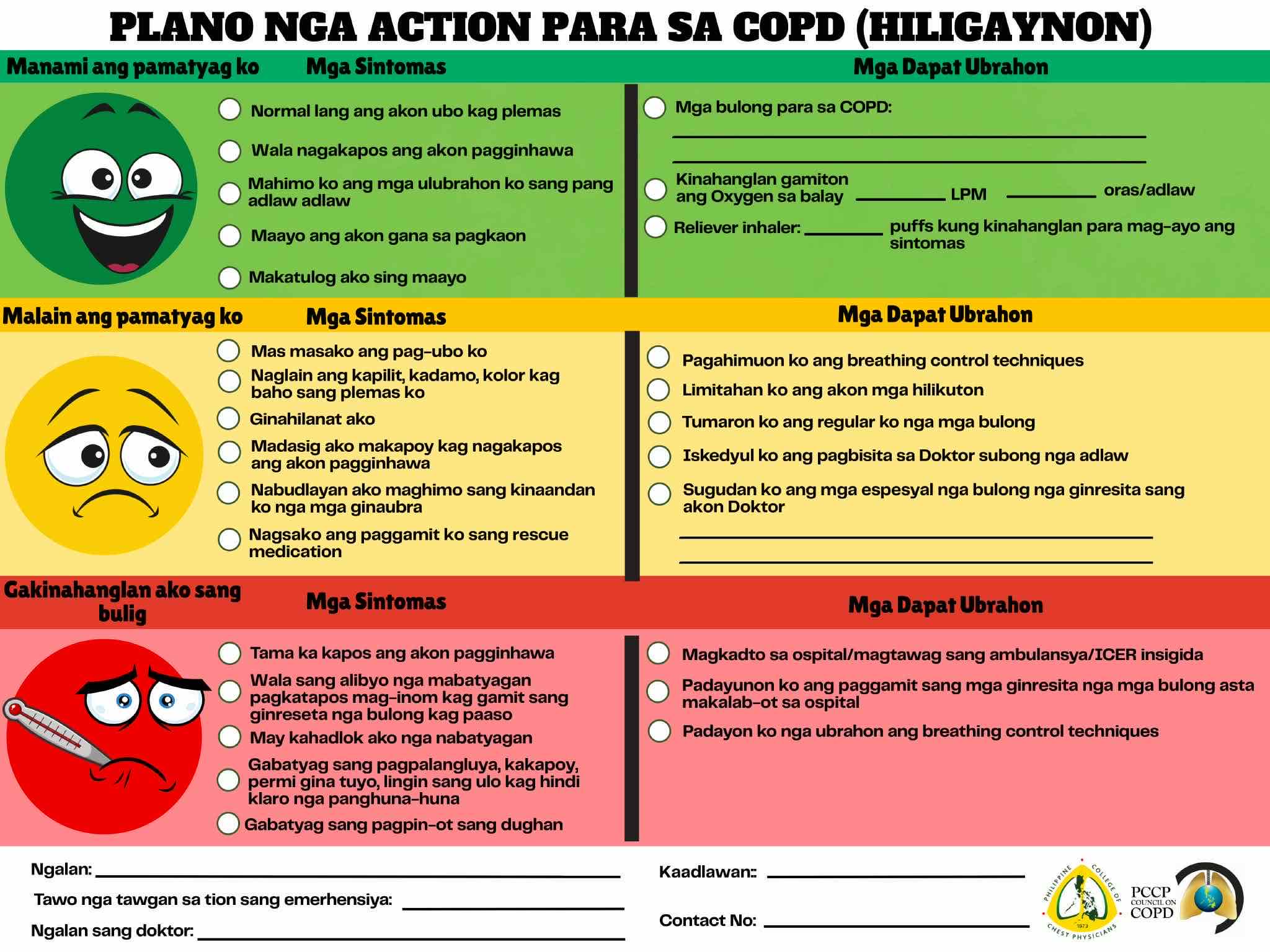 COPD Action Plan Hiligaynon Version